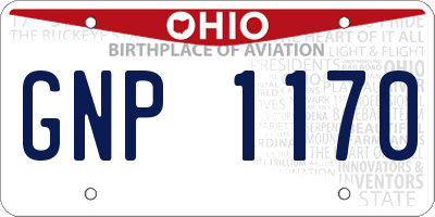 OH license plate GNP1170