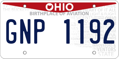 OH license plate GNP1192