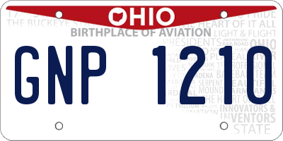 OH license plate GNP1210