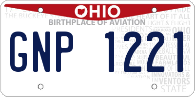 OH license plate GNP1221