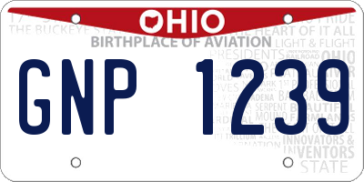 OH license plate GNP1239