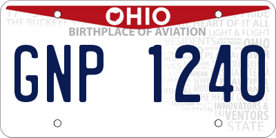 OH license plate GNP1240