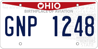 OH license plate GNP1248