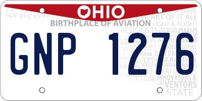 OH license plate GNP1276