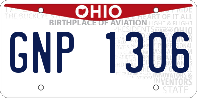 OH license plate GNP1306