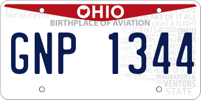 OH license plate GNP1344