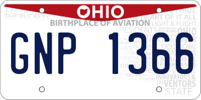 OH license plate GNP1366