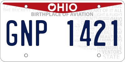OH license plate GNP1421