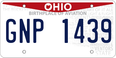 OH license plate GNP1439