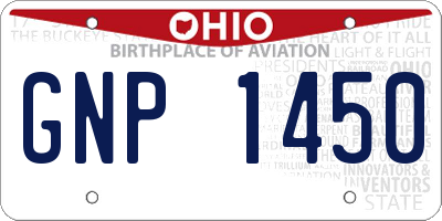 OH license plate GNP1450