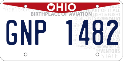 OH license plate GNP1482