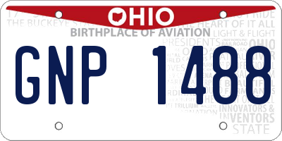 OH license plate GNP1488