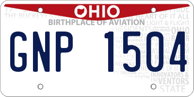 OH license plate GNP1504