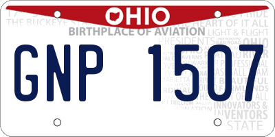 OH license plate GNP1507