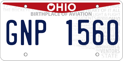 OH license plate GNP1560