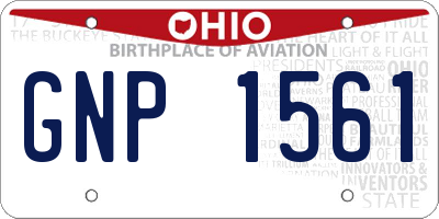 OH license plate GNP1561