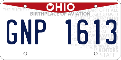 OH license plate GNP1613