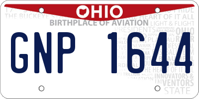 OH license plate GNP1644