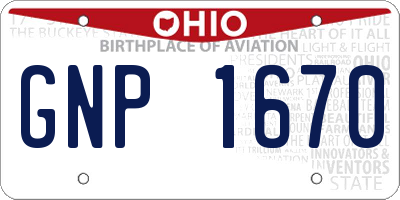 OH license plate GNP1670