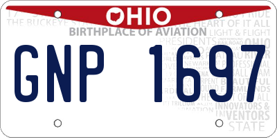 OH license plate GNP1697