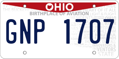 OH license plate GNP1707