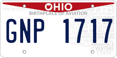 OH license plate GNP1717