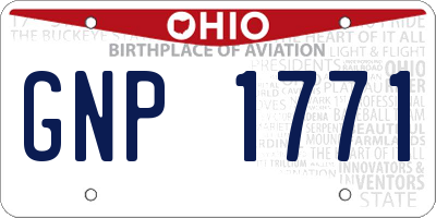 OH license plate GNP1771