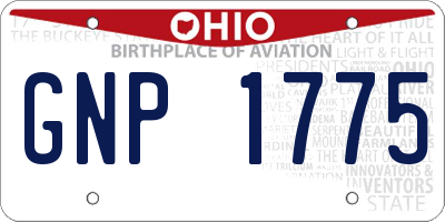 OH license plate GNP1775