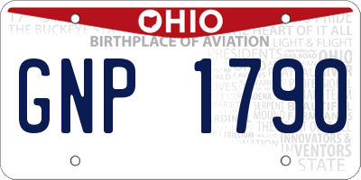 OH license plate GNP1790