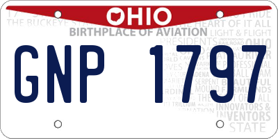 OH license plate GNP1797