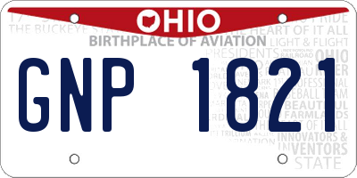 OH license plate GNP1821