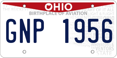 OH license plate GNP1956