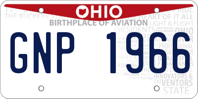 OH license plate GNP1966