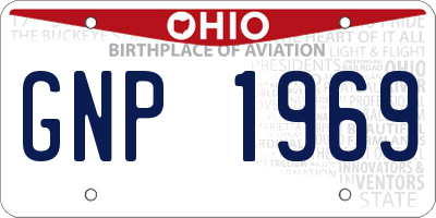 OH license plate GNP1969