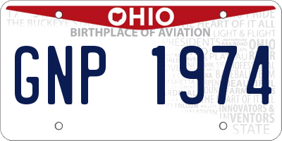 OH license plate GNP1974