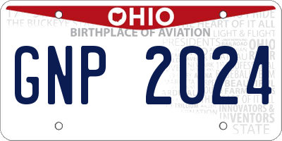 OH license plate GNP2024