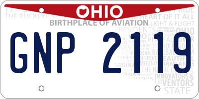 OH license plate GNP2119