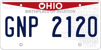 OH license plate GNP2120