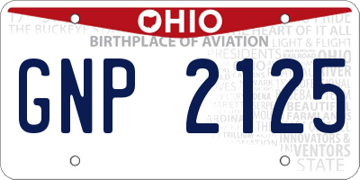 OH license plate GNP2125