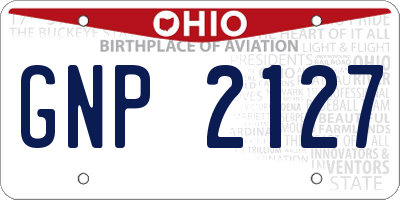 OH license plate GNP2127