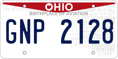 OH license plate GNP2128