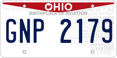 OH license plate GNP2179