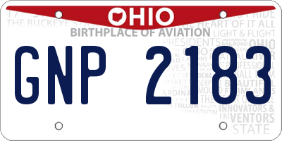 OH license plate GNP2183