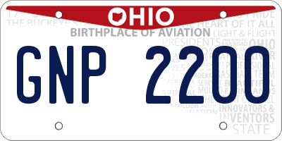 OH license plate GNP2200