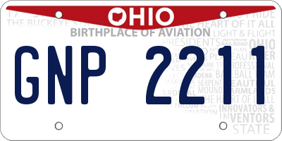 OH license plate GNP2211