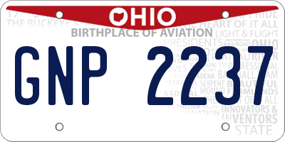 OH license plate GNP2237