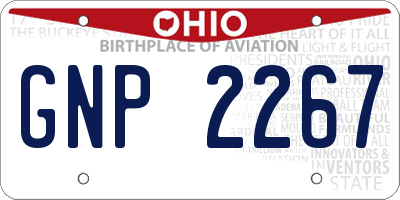 OH license plate GNP2267