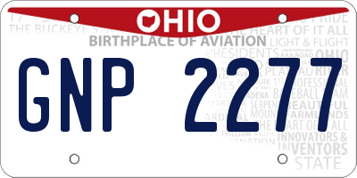OH license plate GNP2277