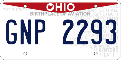 OH license plate GNP2293