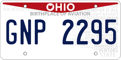 OH license plate GNP2295